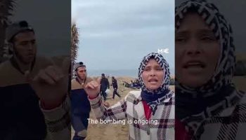 Palestinian woman describes seeking aid amid Israeli fire