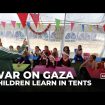 War on Gaza: Palestinian children continue their education at a makeshift kindergarten
