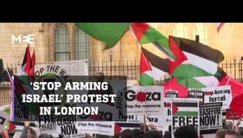 Protesters in London call for UK to stop exporting arms to Israel